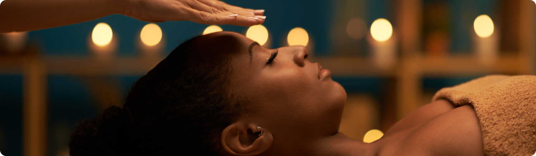 Relaxing spa treatment with candles