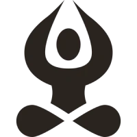 Meditative figure icon in dark theme